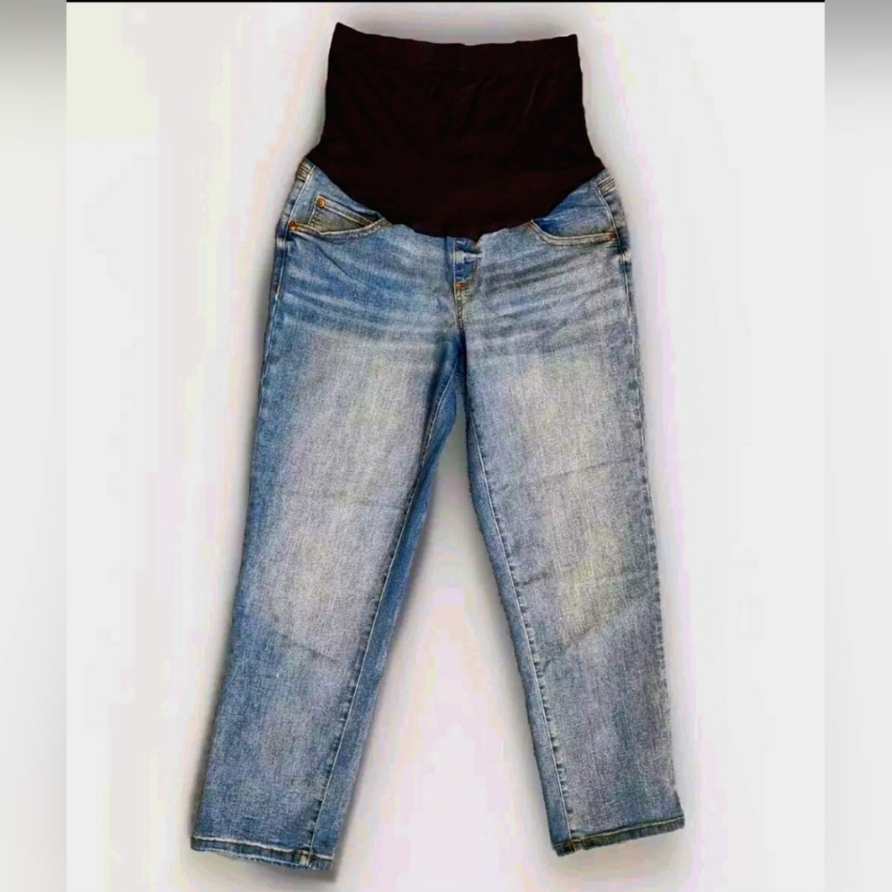 Sonoma Maternity Straight Leg Jeans Size 10 Medium Wash w/ Factory Fading